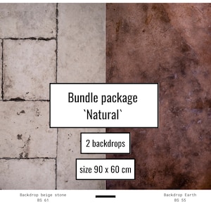 Flatlay backdrop bundle natural for food, product, Instagram and flat lay photography, 2 backdrops