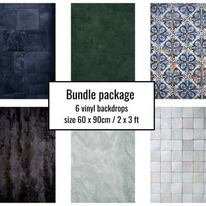 Backdrop bundle of 6 backdrops for food and product photography and flat lay photography