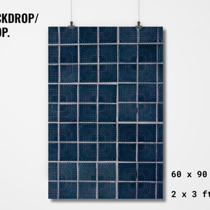 vinyl achtergrond aziatische tegels blauw voor eten, productfotografie, flat lay, food styling en instagram fotografie