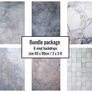 Backdrop bundle of 6 backdrops for food and product photography and flat lay photography