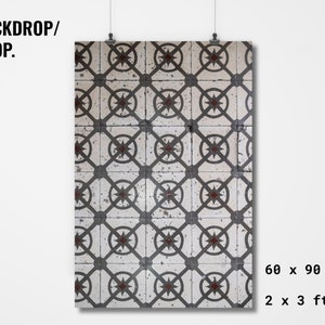 Tile photography backdrop, tile backdrop, anitique replica tiles, flatlay backdrop, brown tiles, creme tiles, foodphotography props