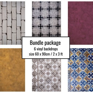 Backdrop bundle of 6 backdrops for food and product photography and flat lay photography