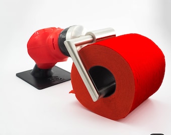 Toilet roll holder for multi-purpose gag
