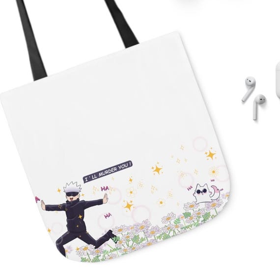 Anime Tote Bag, 5-Color Straps | Cotton Canvas Tote Bag, Funny Anime Tote Bag, anime bag, anime gifts, kawaii gifts, adult gift, cute tote
