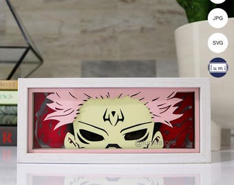 Plantilla de caja de luz de anime para proyectos de Cricut (hazlo tú mismo), Silhouette Studio y corte láser.