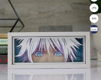 Szablon anime lightbox do projektów Cricut DIY, Silhouette Studio, szablon do cięcia laserowego