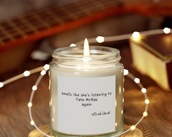 Tate McRae it's ok i'm ok Candle, Personalised Gift for Music Lovers, Relaxation, Home Decor, Perfect for Birthdays, Housewarming