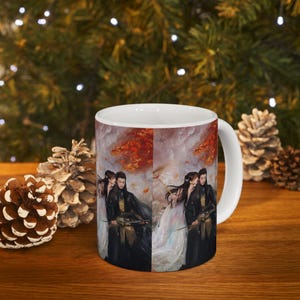 Love Between Fairy And Devil Ceramic Mug, Perfect Gift for Couples, Coffee Lovers, Cozy Atmosphere, Ideal for Anniversaries, Cute Home Decor