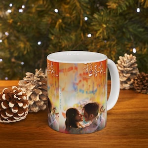 Dating in the Kitchen Ceramic Mug, Perfect Gift for Couples, Coffee Lovers, Cozy Atmosphere, Ideal for Anniversaries, Cute Home Decor