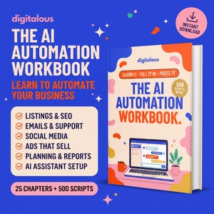 AI Automation Workbook for Small Business 2026 | Ecommerce Marketing Ebook | Email Social Media SEO Templates | 500 Scripts Inside PDF
