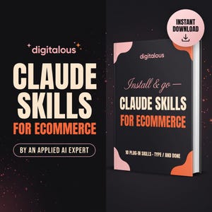 Claude-Fähigkeiten für den E-Commerce 2026 | 10 KI-Agenten-Fähigkeiten + Leitfaden | Etsy-Verkäufer-Chat-GPT-Prompt-Bundle | Listing Writer E-Mail Launch Digital
