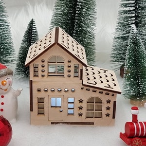 LED Christmas village mini house, LED candle holder, Christmas tree decoration, with Christmas decoration, Christmas night lights