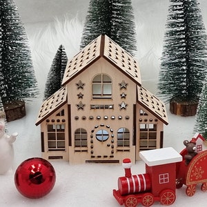 LED Christmas village mini house, LED candle holder, Christmas tree decoration, with Christmas decoration, Christmas night lights