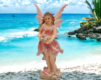 5,1&quot; Woodland Knoll Fairy Girl with Glowing Wings, Fairy Figurine Fairy Garden Supply,  Miniature Fairy Girl,  Fairy Gathering Flowers