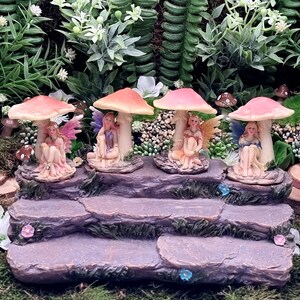 1,97" fairy statue figure with mushroom, miniature fairy statue, garden decorative figure, fairies mythical fantasy, fairy garden accessory