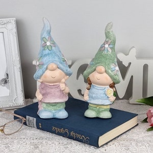 7.1&quot; ceramic fairy wizard figurine, garden gnome, wizard decoration, fairy garden accessories, gnome statue, terrarium accessories