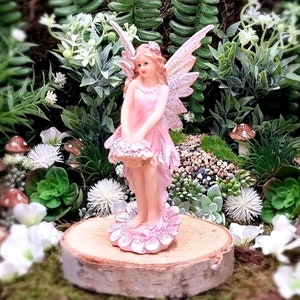 5,1 Woodland Knoll Fairy Girl with Glowing Wings, Fairy Figurine Fairy Garden Supply, Miniature Fairy Girl, Fairy Gathering Flowers image 1