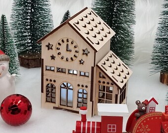 LED Christmas Village Mini House: Handmade Tree Decoration