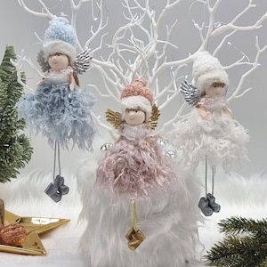 Adorable Christmas Fairy wee doll ornament, Handmade Christmas Decoration. Christmas Angel Doll Christmas Decor, 2022 Navidad Natal Gift