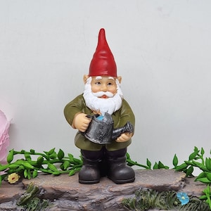 3,15&quot; Garden gnome figure, watering can gnome, plant terrarium decoration, flower garden decorative figure, fairy garden accessories