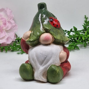 3,93&quot; ceramic fairy wizard figurine, garden gnome, wizard decoration, fairy garden accessories, gnome statue, terrarium accessories