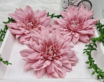 3 stks extra kwaliteit levensechte Zijden Dahlia Hoofd Bruiloft Decoratie DIY Benodigdheden Bloemstuk Dahlia Bloem 4.33Inch11cm Bruiloft Benodigdheden