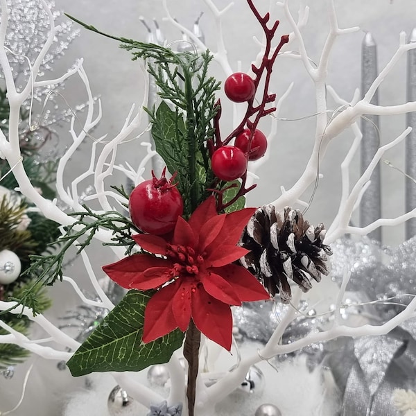 Poinsettia Picks Etsy