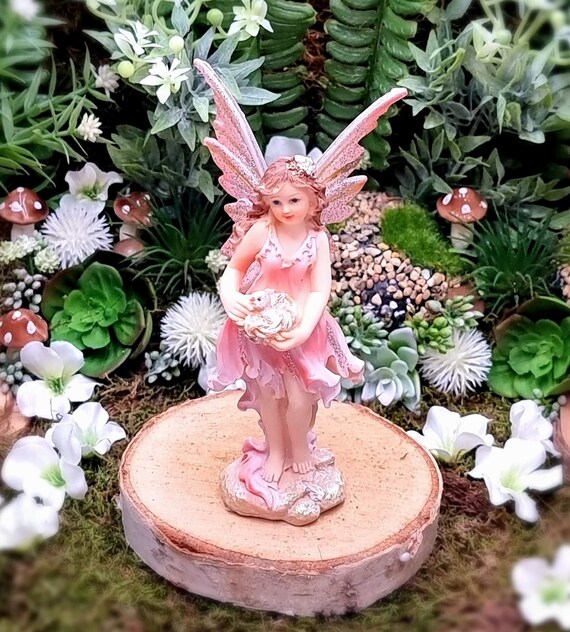 13cm Fairy Statue Figurine With Bird Nest Plant Decor Etsy