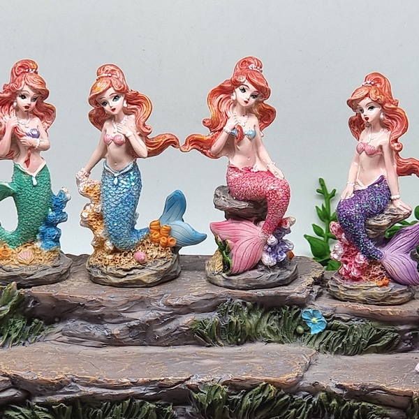 2,56" mermaid statue figure, miniature mermaid statue, garden decorative figure, mermaid mythical fantasy, fairy garden accessory