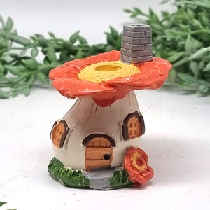 Casa de cogumelo floral em miniatura de 2 ", casa de fadas, acessórios de jardim de fadas, casa de cogumelo de fadas, decoração de jardim, casa de elfo