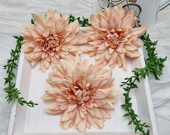 3 pièces de qualité extra réaliste tête de dahlia en soie décoration de mariage fournitures de bricolage composition florale fleur de dahlia 4,33 pouces11 cm fournitures de mariage