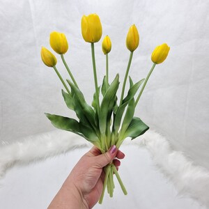 6 pc's 15 Real touch Tulpen bruiloft tafel middelpunt, eettafel middelpunt grote tulp bruidsboeket, Real Touch bloem afbeelding 10