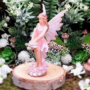 5,1 Woodland Knoll Fairy Girl with Glowing Wings, Fairy Figurine Fairy Garden Supply, Miniature Fairy Girl, Fairy Gathering Flowers image 6
