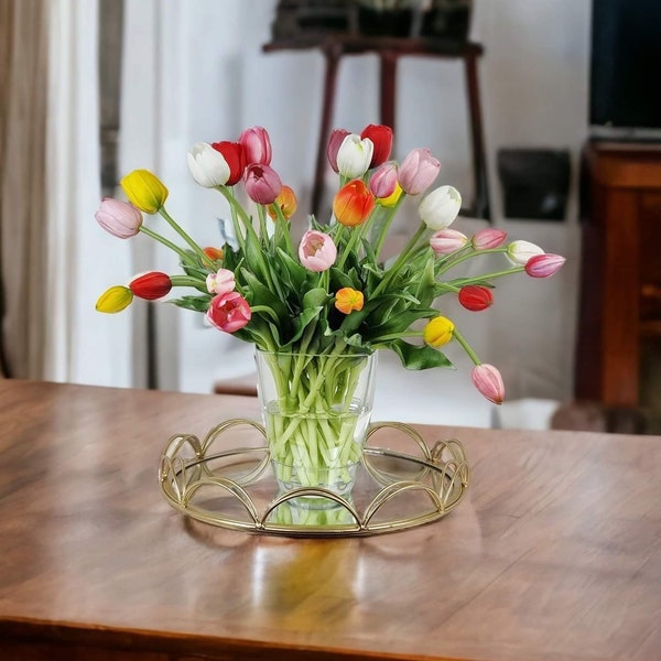 6 pc's 15" Real touch Tulpen bruiloft tafel middelpunt, eettafel middelpunt grote tulp bruidsboeket, Real Touch bloem