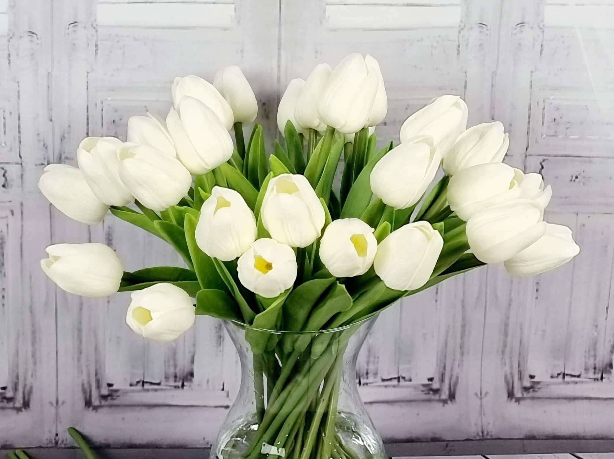 Tulipani Artificiali In Vaso Tulipani Fiori Artificiali Pesca 22 Cm