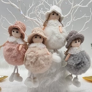 Adorable Christmas fairy tiny doll ornament, handmade Christmas decoration. Christmas angel doll Christmas hanging ornament 2022 Christmas
