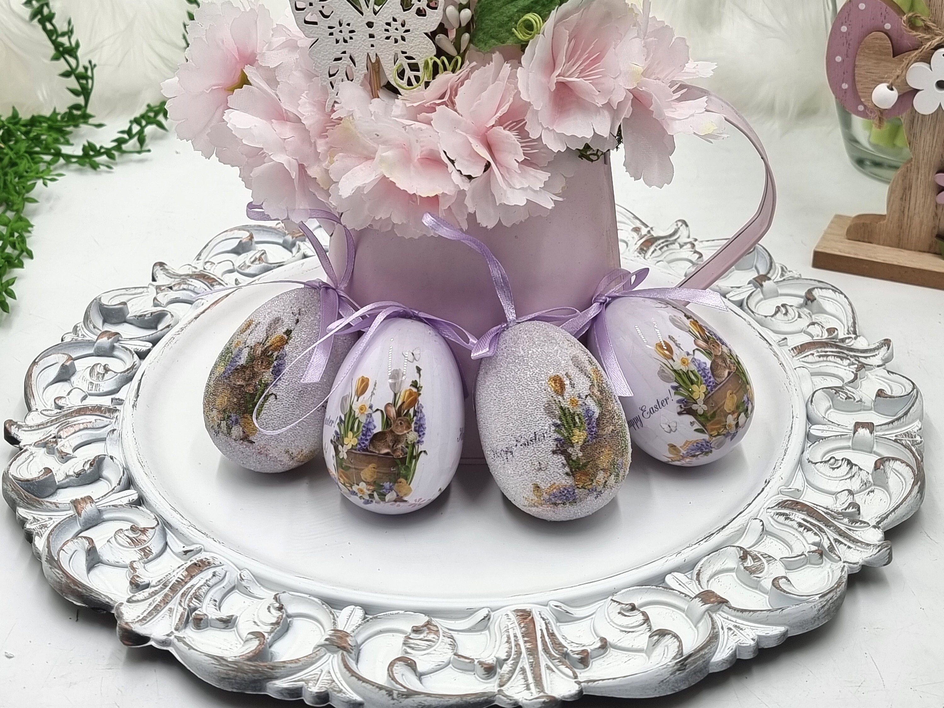 Set Di Ciondoli Di Pasqua Fai Da Te: Uova, Coniglietti, Polli E Fiori, Per Decorare Asilo E Casa