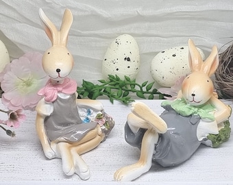 Osterhase, Osterhasen Junge, Hasen Mädchen Figur, Osterhase Häschen, Frühlingsdekoration, Osterdekoration Osterbaby 2024