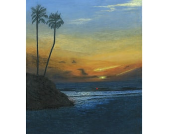 Del Mar Sunset print of original acrylic
