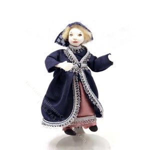 Miniature Tudor Girl in Blue and Silver 3.25&quot;
