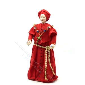 Miniature Handcrafted Vintage Cardinal Doll