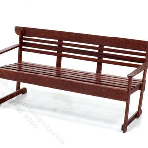Dollhouse Miniature Walnut Outdoor Garden Bench