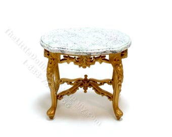 Dollhouse Miniature Gold Victorian Side Table