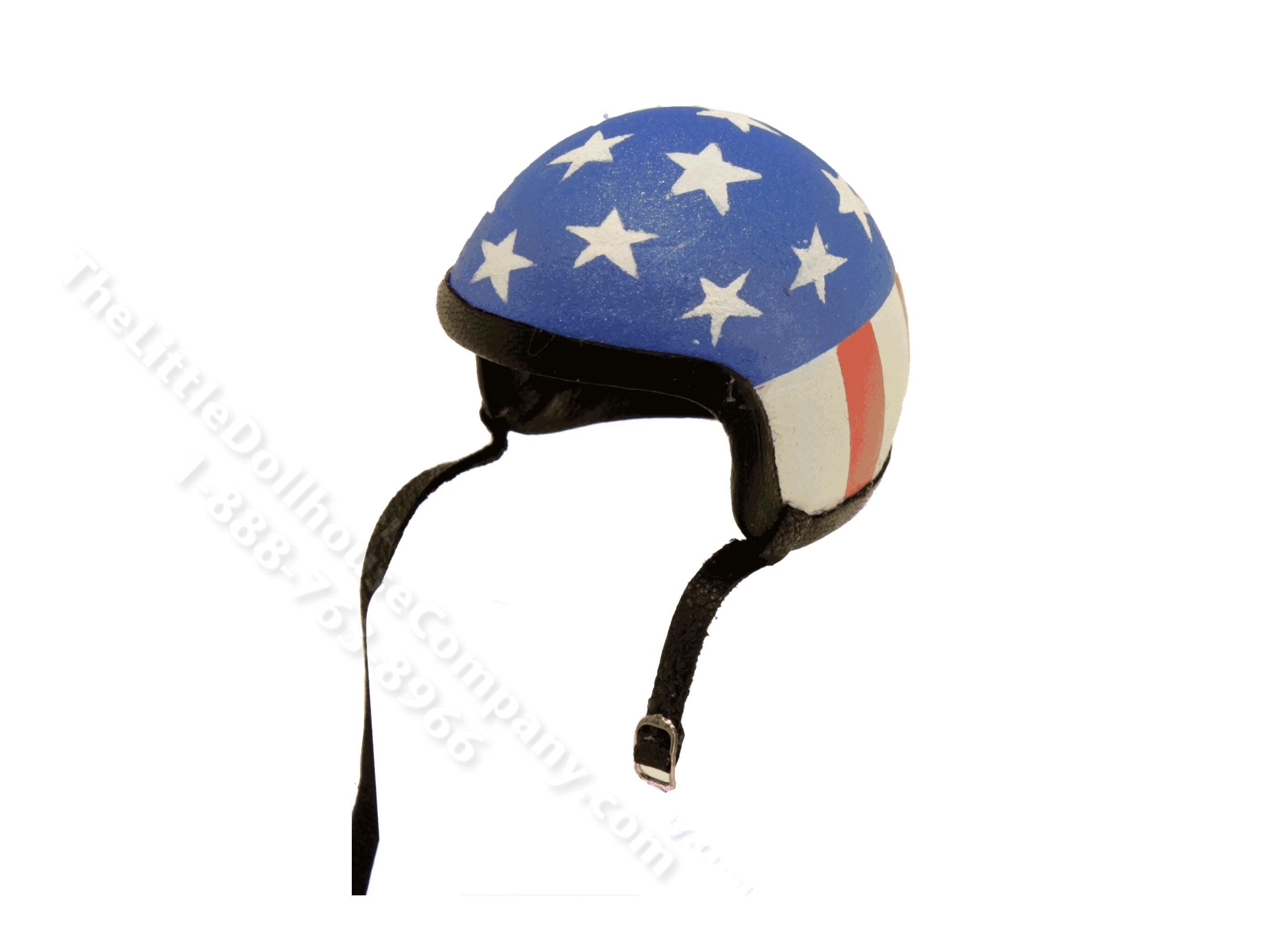 Dollhouse Miniature American Flag Motorcycle Helmet by Judith Blondell Dollhouse Miniature American Flag Motorcycle Helmet by Judith Blondell