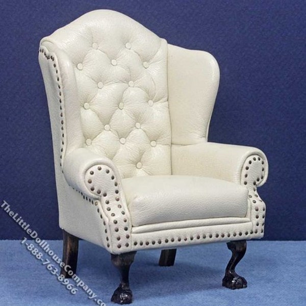 Miniature Maison De Poupée - Fauteuil Mission 1907 Avec Coussins Crème, échelle 1:12