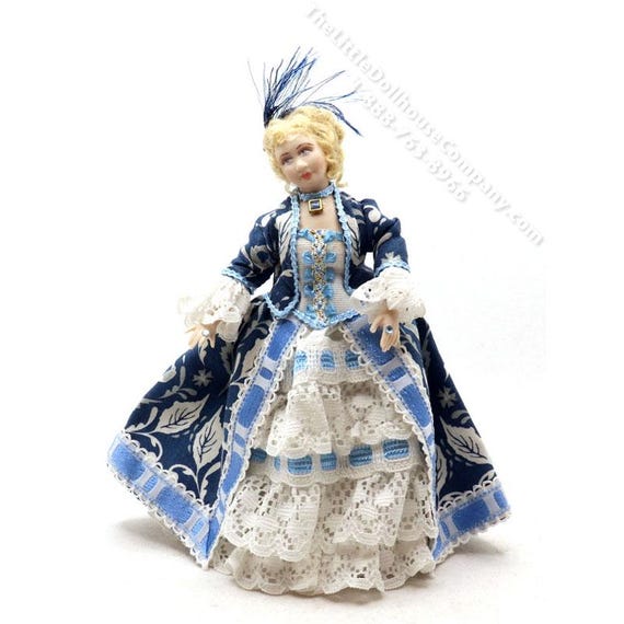 Miniature Handcrafted Vintage Rococo Lady in Blue - Etsy