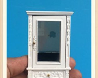 Miniature Avalon Bathroom Vanity Mirror in White for Dollhouses