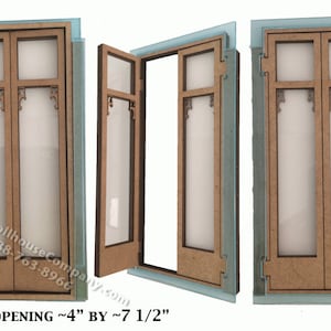 Dollhouse Miniature Split Glass Door Kit