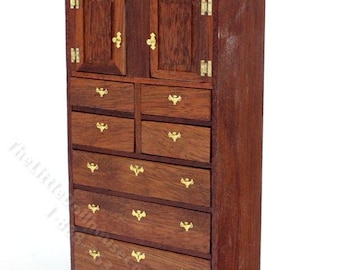 Dollhouse Miniature Walnut Doctor's Chest