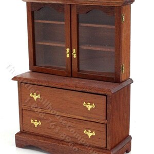 Dollhouse Miniature Walnut Dresser and Cabinet